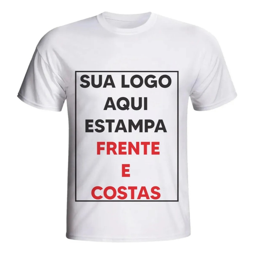 Camiseta Personalizada Unissex - Com Sua Estampa, Logo, Arte Sua Estampa - em Oferta na Shopee