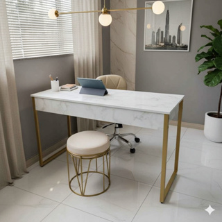 Mesa Escrivaninha Estilo Industrial 100 cm  Metal Dourado Escritório Home Office Escrivaninha quarto em Oferta na Shopee