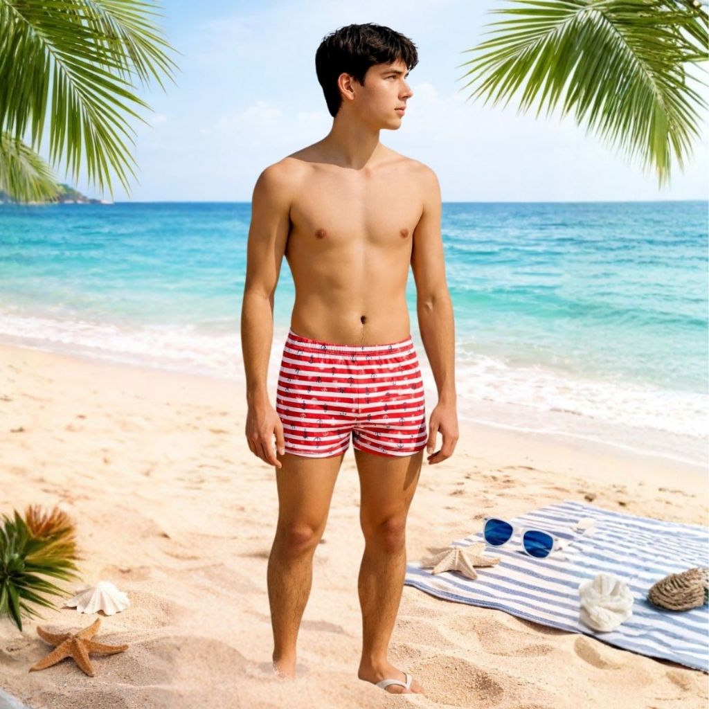 Sunga Juvenil Masculina Praia Piscina com Forro e Ajuste