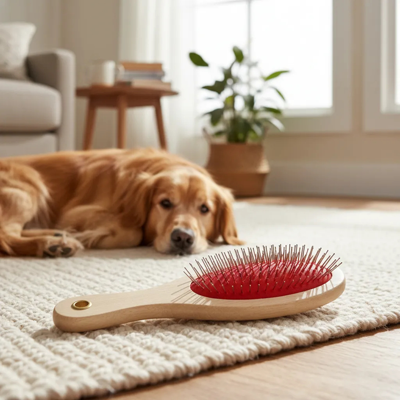Escova para Pet Sem Bolinha Cachorro Pelo Longo Spitz Lhasa Shitzu Yorkshire Desembaraça Madeira em Oferta na Shopee