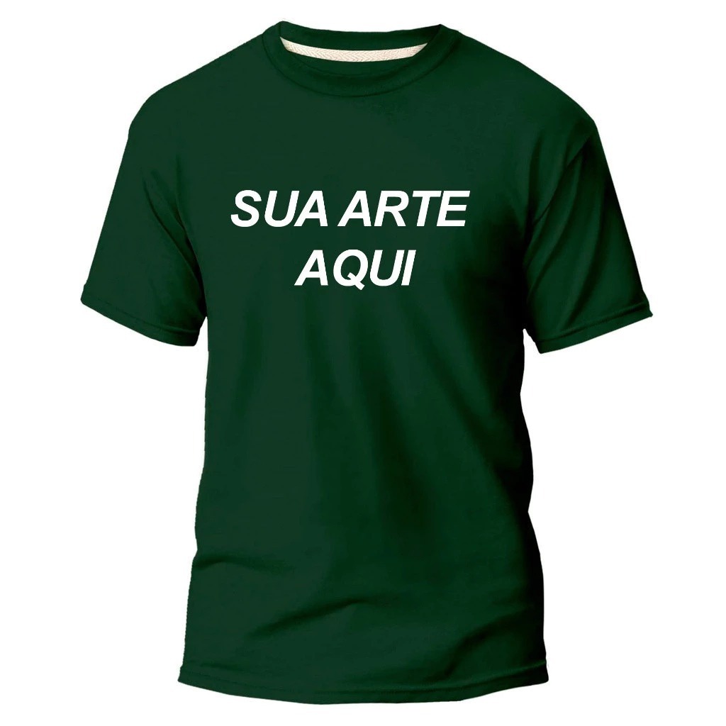 Camiseta 100% Algodão Com Frase ou Logo Personalizada, Sua Frase, Sua Logo Ou Arte Verde em Oferta na Shopee