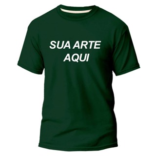 Camiseta 100% Algodão Com Frase ou Logo Personalizada, Sua Frase, Sua Logo Ou Arte Verde em Oferta na Shopee