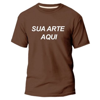 Camiseta Personalizada Unisex - Com Sua Estampa, Logo, Arte Sua Estampa Marrom em Oferta na Shopee