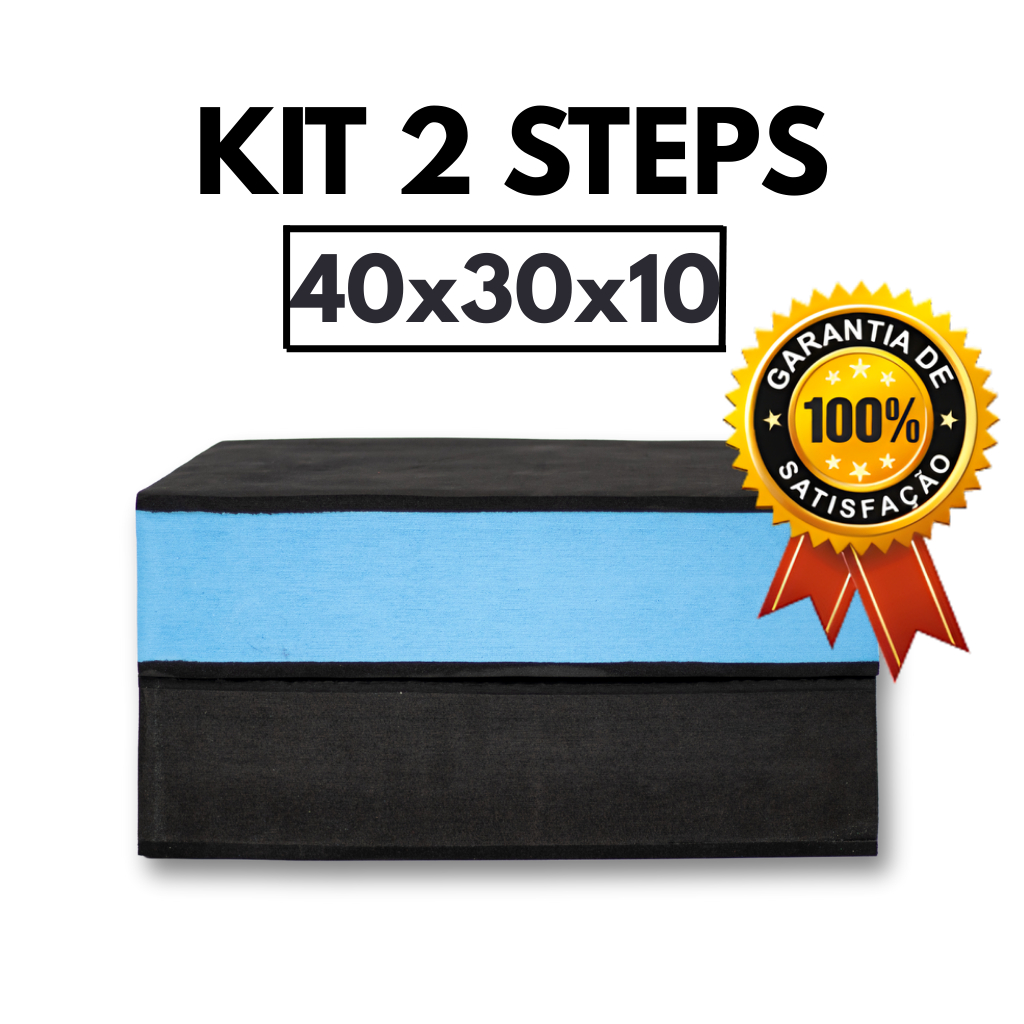 Kit 2 Step Academia 40x30x10 Base Lisa Exercícios Crossfit Aeróbico Yoga Pilates Fisioterapia EVA Antiderrapante Estepe