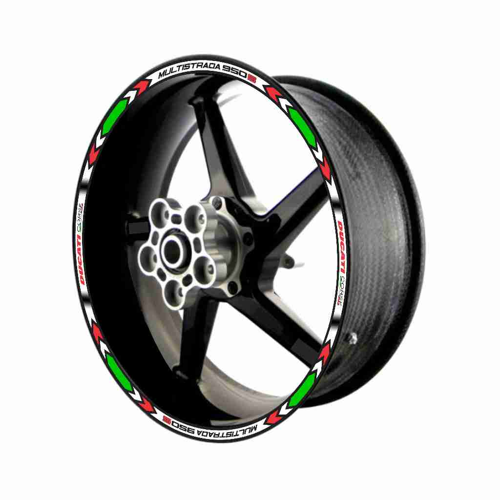 Adesivo Friso Refletivo Roda Moto Ducati Multistrada 950S branco