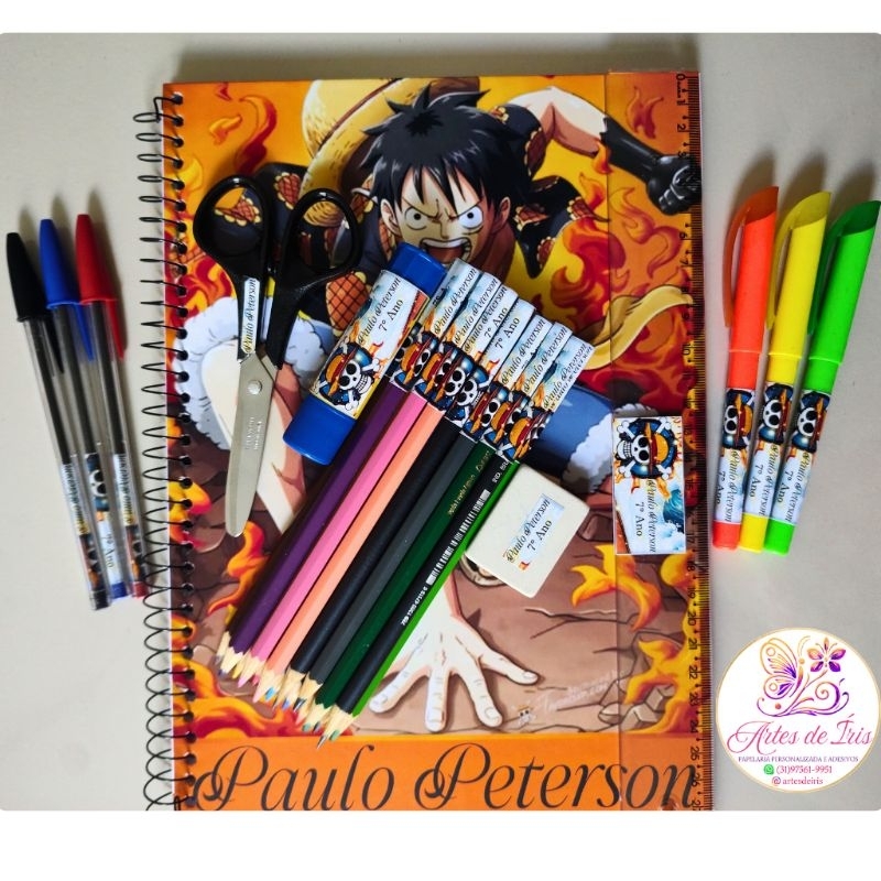 Capa de Caderno Adesiva Personalizada Frente e Verso | Papel Fotográfico Laminado | Tema à Escolha