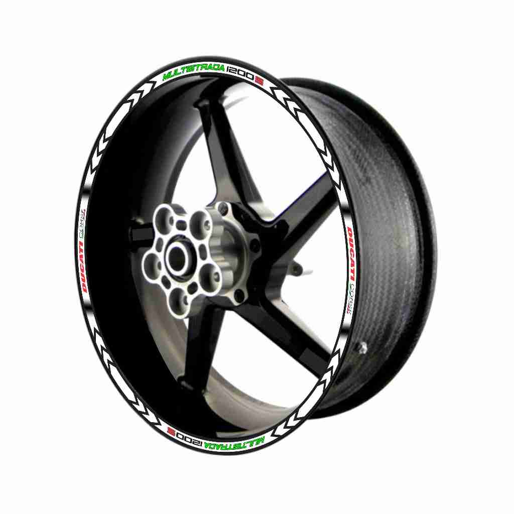 Adesivo Friso Refletivo Roda Moto  Ducati Multistrada 1200S branco