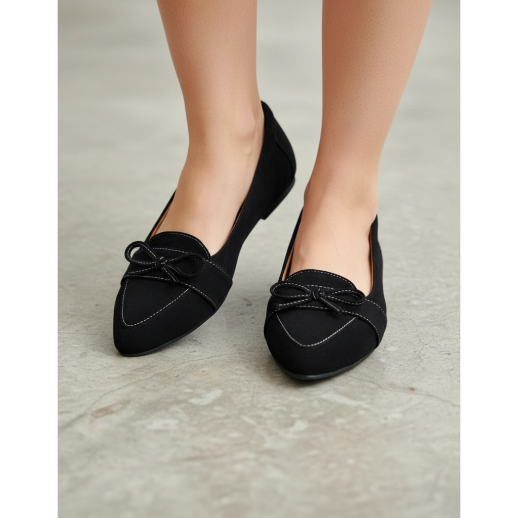 Sapatilha Mocassim Nobuck Preta Confortavel Elegante Estilosa Classica Social Macia Casual