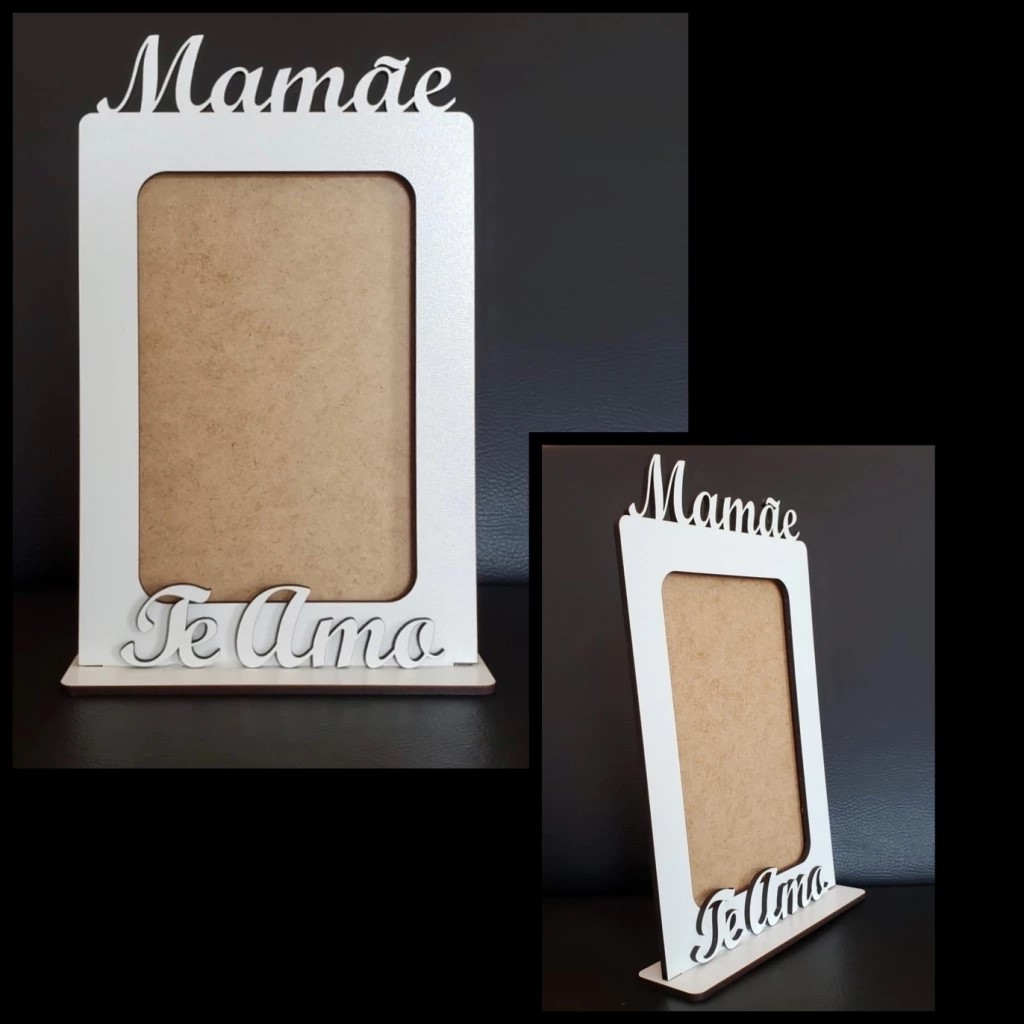 Kit Porta-Retrato Mamãe Te Amo em MDF 10x15 | Presente Dia das Mães | Lembrancinha Decorativa