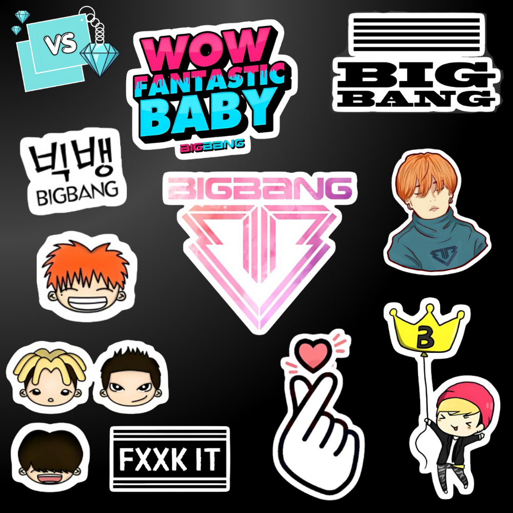 Kit Adesivos Sticker BigBang Kpop - G-Dragon, T.O.P, Daesung, Taeyang - bigbang
