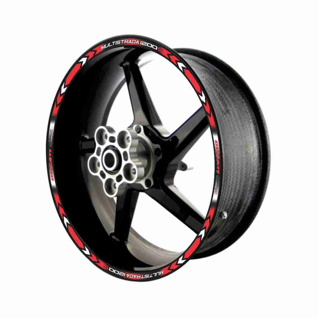 Adesivo Friso Refletivo Roda Moto  Ducati Multistrada 1200S vermelho