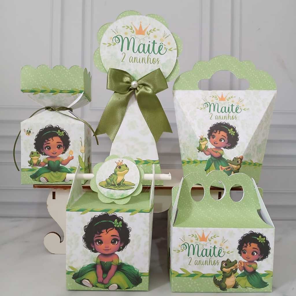 Kit Festa Personalizados Princesa Tiana Baby - PEGUE E MONTE - Princesa e o Sapo - Lembrancinha