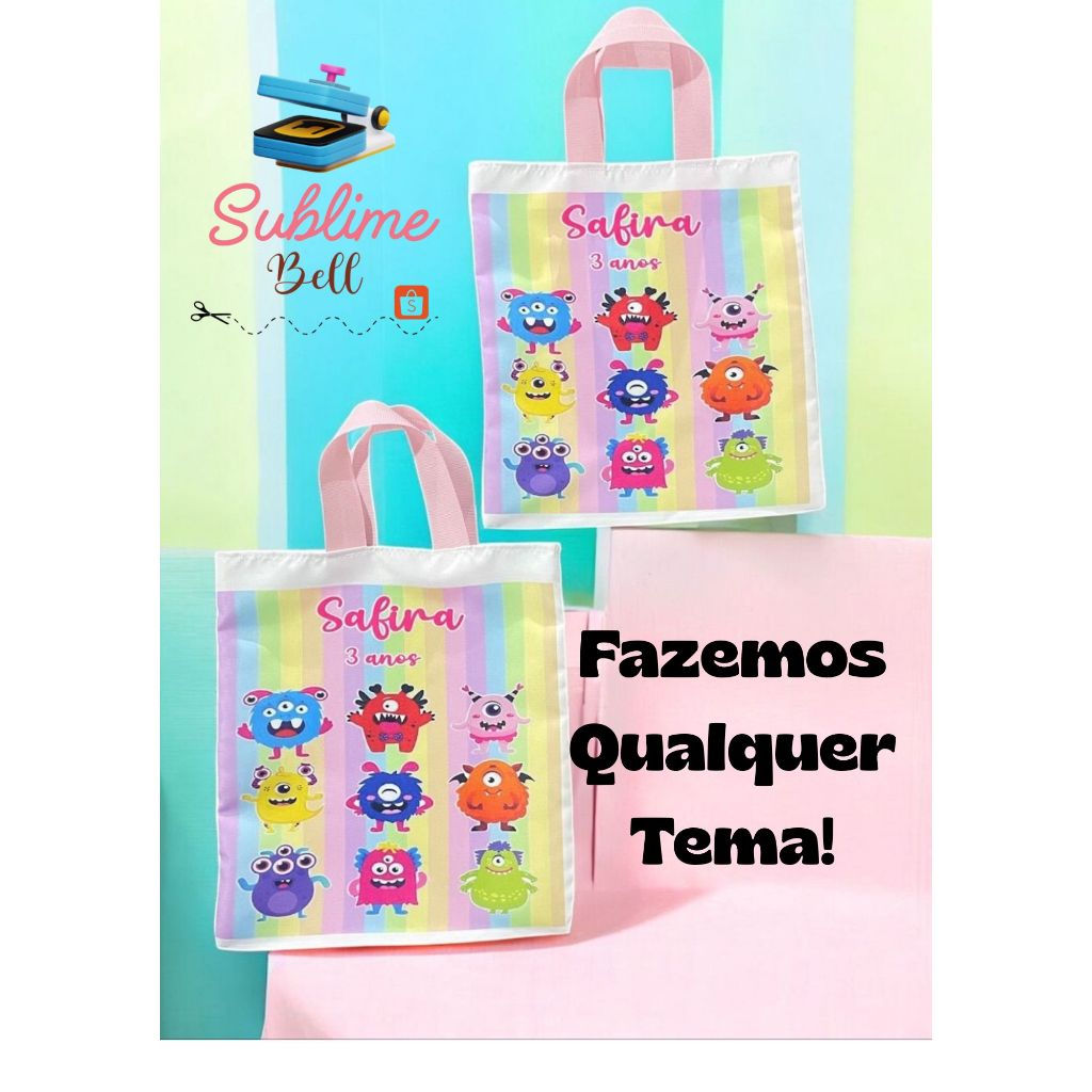 ecobag bolsa saquinho 20x20 qualquer tema(chamar no chat ao finalizar sua compra)
