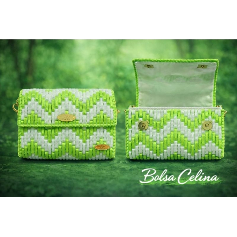 Bolsa clutch de crochê em tela estruturada 👛 Celina