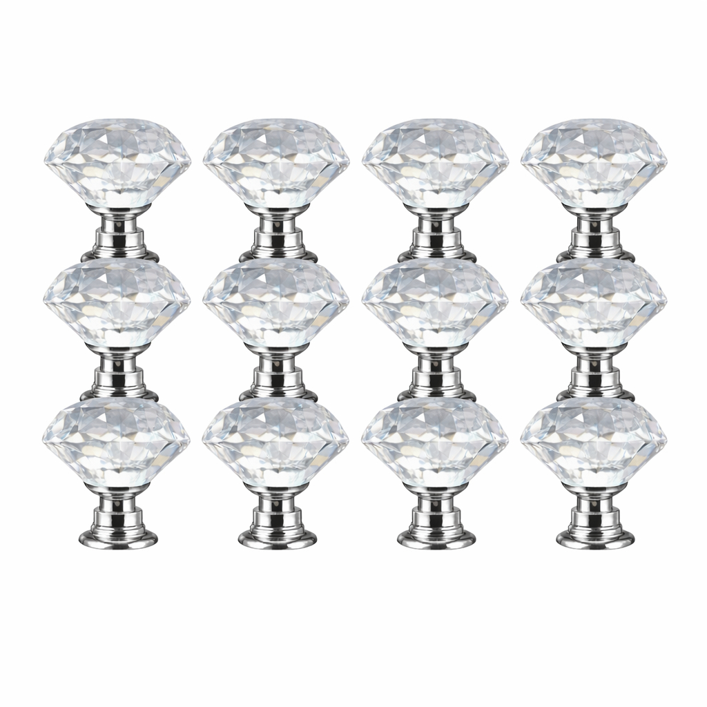 Kit 12 puxador para gavetas e armários modelo cristal 30mm 12 unidades em Oferta na Shopee