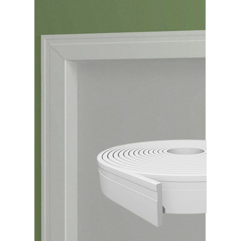 Rodateto Rodameio Autocolante Flexível Eva Branco 7cm x 10metros Moldura 04