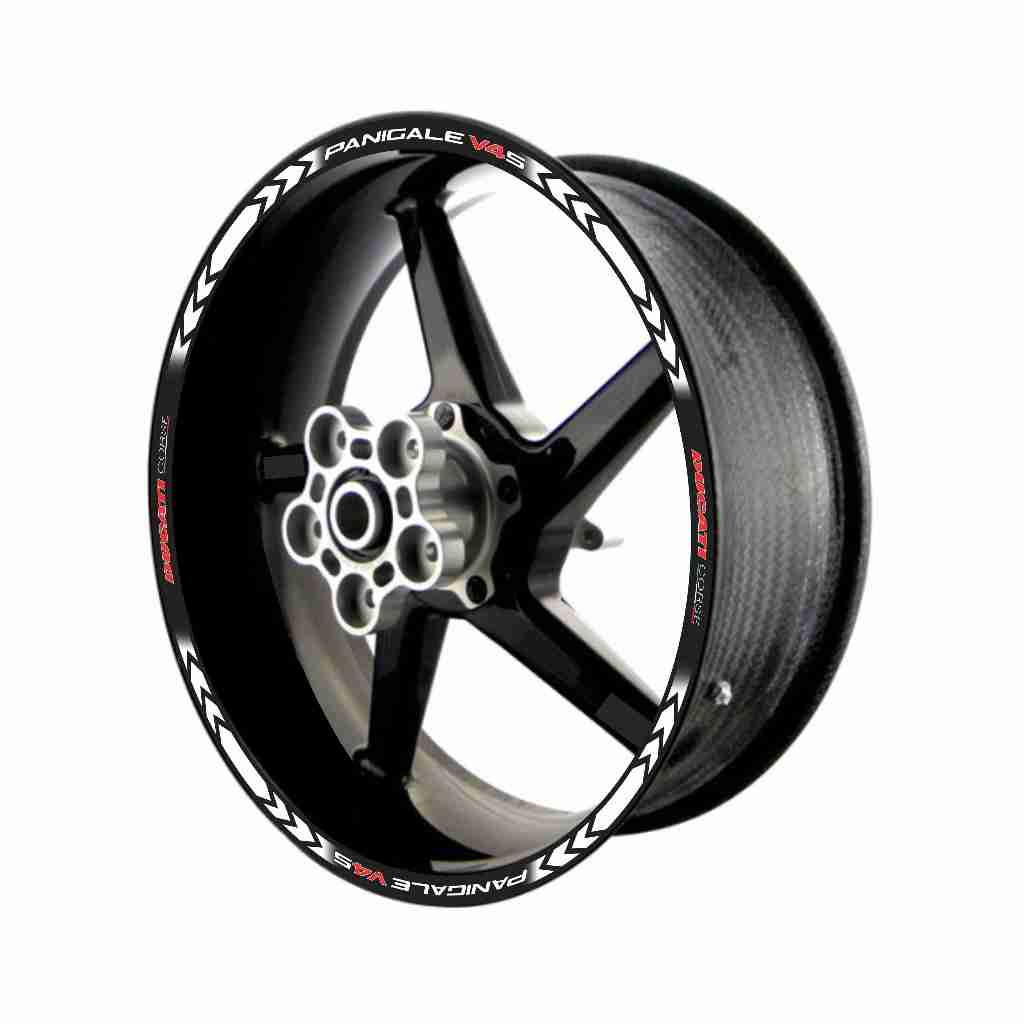 Adesivo Friso Refletivo Roda Moto Ducati Panigale V4S branco