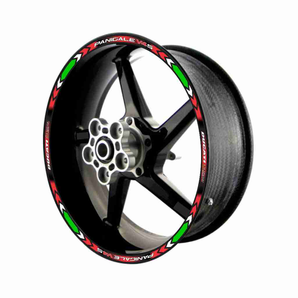 Adesivo Friso Refletivo Roda Moto Ducati Panigale V4S tricolor