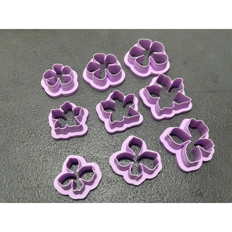 Kit 9 Mini cortadores Tema Páscoa Confeitaria Pasta Biscoito,Conjunto de cortadores de flores em argila polimérica,peças