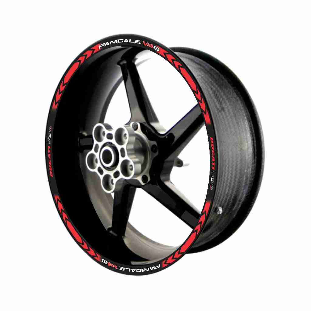 Adesivo Friso Refletivo Roda Moto Ducati Panigale V4S vermelho 02