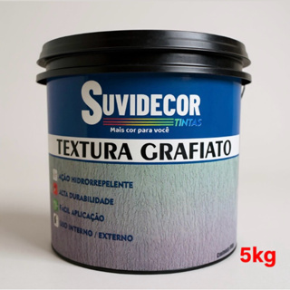 Textura grafiato 5kg SUVIDECOR, exterior / interior,  ação hidro-repelente, 2x mais anti-mofo, alta durabilidade. em Oferta na Shopee