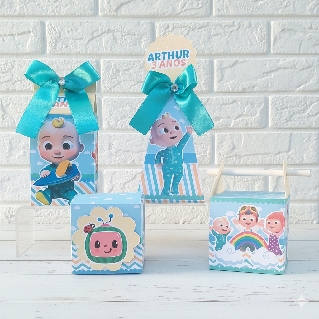 Kit Caixinhas Personalizadas Lembrançinha Festa Caixa Infantil aniversario Cocomelon