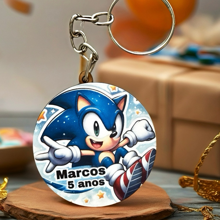 Kit Chaveiro PERSONALIZADO SONIC ADESIVADO, para aniversário, decoração, festa, lembrancinhas em MDF