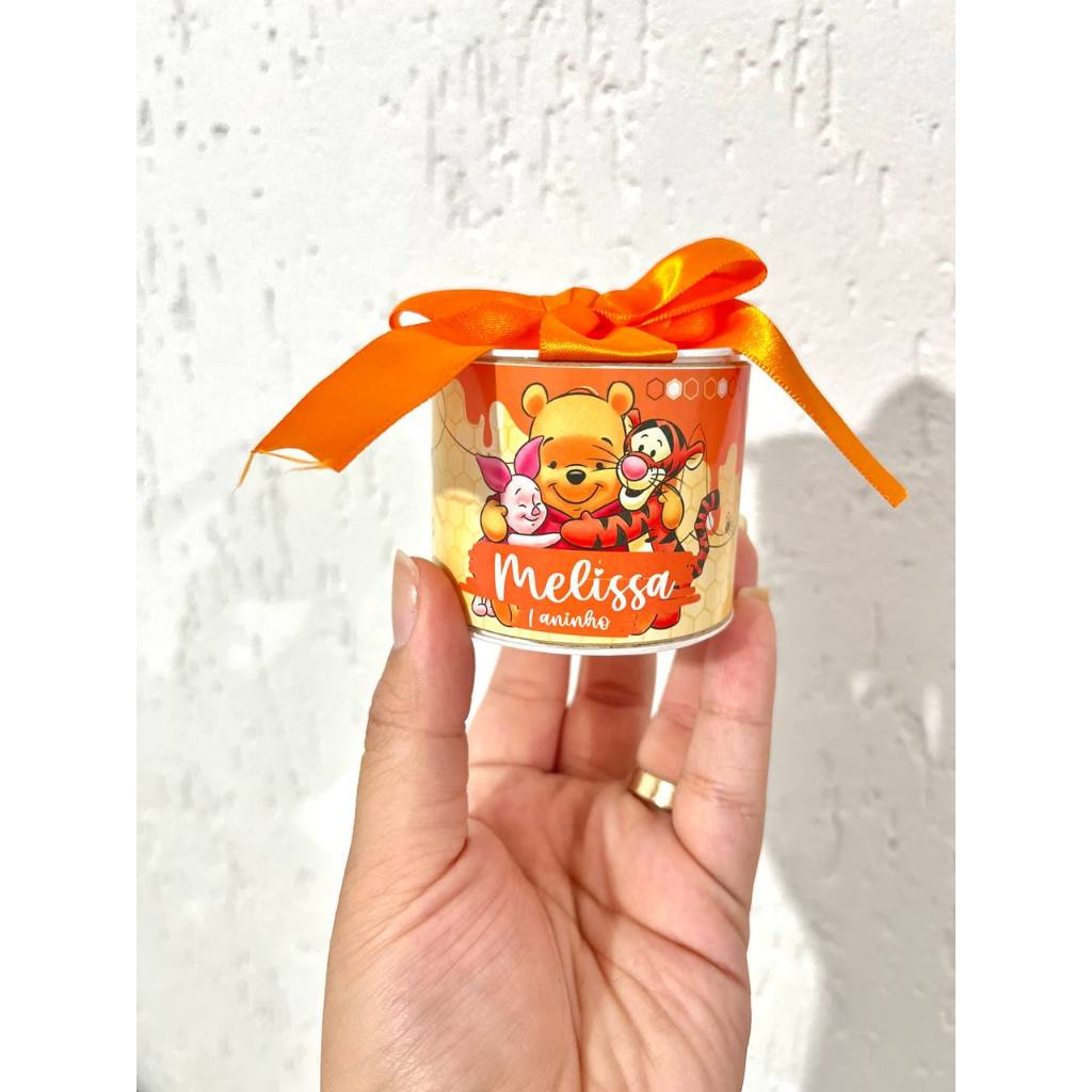 Tubolata Personalizada 5x6 Ursinho Pooh | Lembrancinha para maternidade, casamento, chá de bebê, aniversário