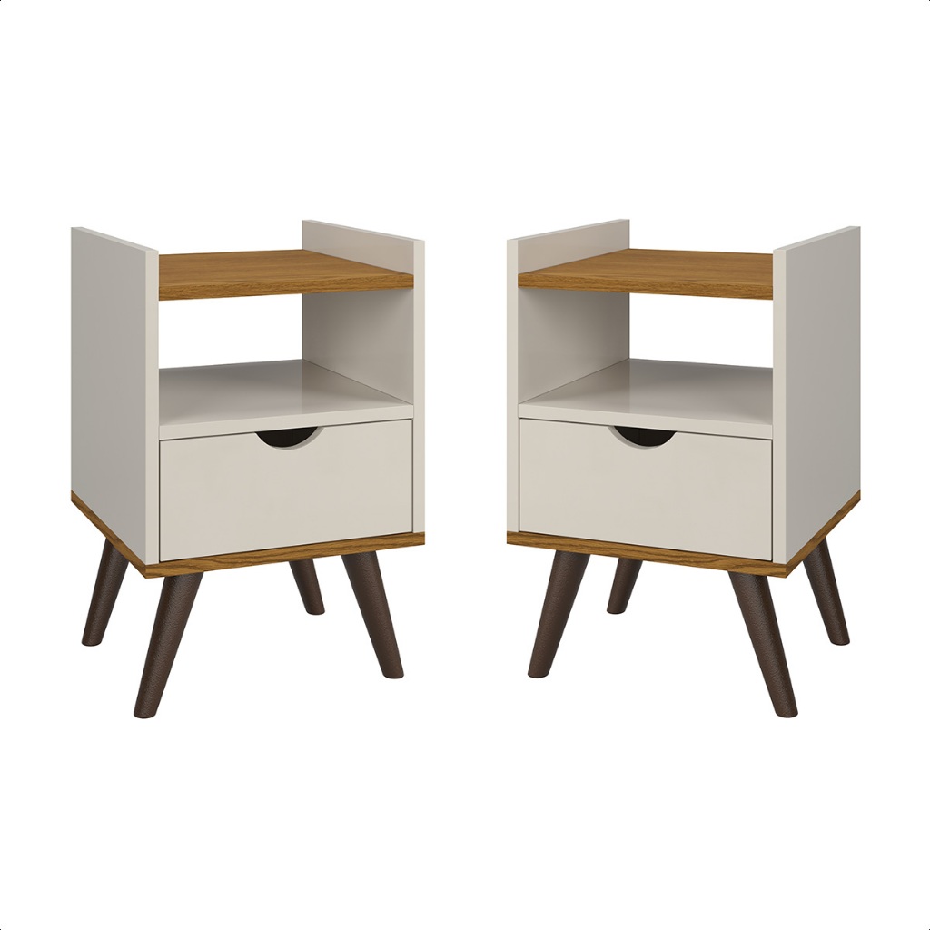 Mesa de Cabeceira Retro para Quarto Casal ou Solteiro Nicho Decoração Palma