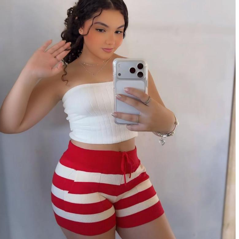 Short Feminino Eva Tricot Modal Listrado Com Bolsos na Lateral Ajustavel na Cintura Verão 2026 em Oferta na Shopee