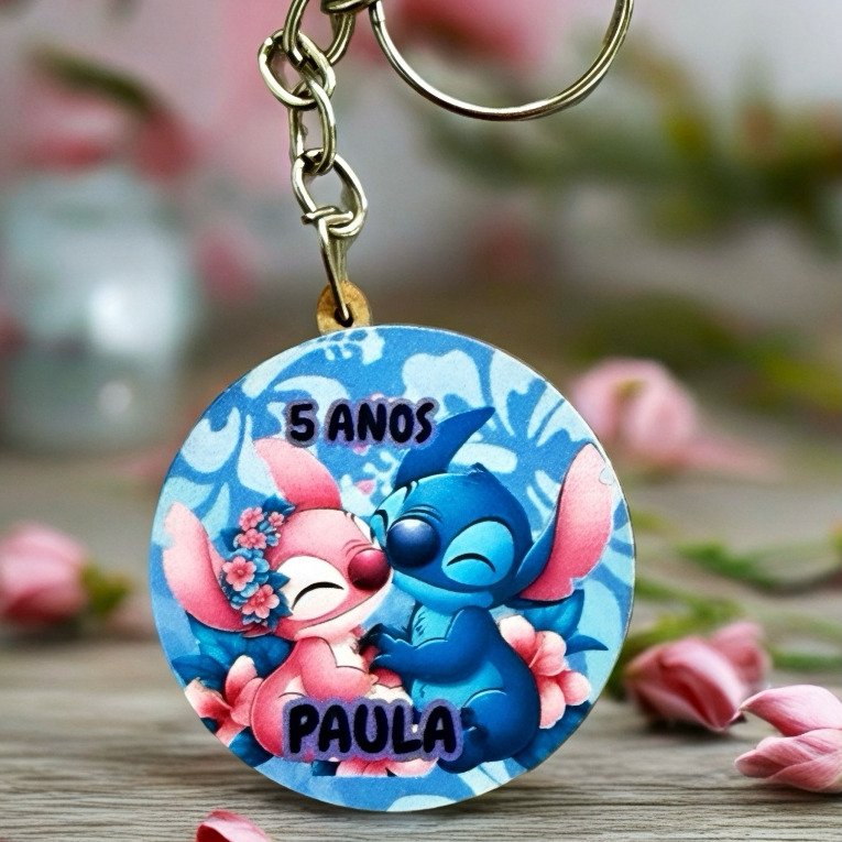 Kit Chaveiro STITCH PERSONALIZADO ADESIVADO, para decoração, aniversário, festa, lembrancinhas em MDF