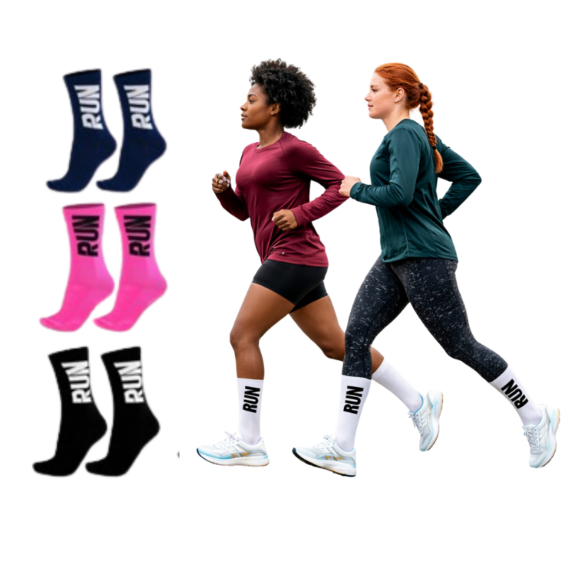 Meia de Cano Alto Divertida Esporte Run Corrida Caminhada Run Compressão Unissex