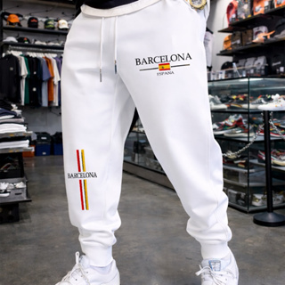 CALÇA DE MOLETOM BARCELONA ADULTO UNISSEX 100% ALGODÃO CAIMENTO PERFEITO IDEAL TREINO CORRIDA GYM ESTILOSA ESPORTIVA em Oferta na Shopee