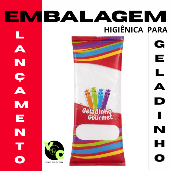 Embalagem Higiênica de cor Vermelho com 250 unidades 7x19 cm para geladinho gourmet, chuchup, picolé, sacole, gelinho em Oferta na Shopee