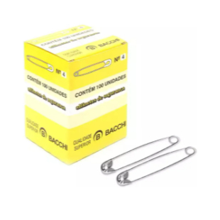 Alfinete De Segurança Prata N°. 00, 000, 1, 3, 4, 5,  Com 100 Unidades Bacchi Prata em Oferta na Shopee