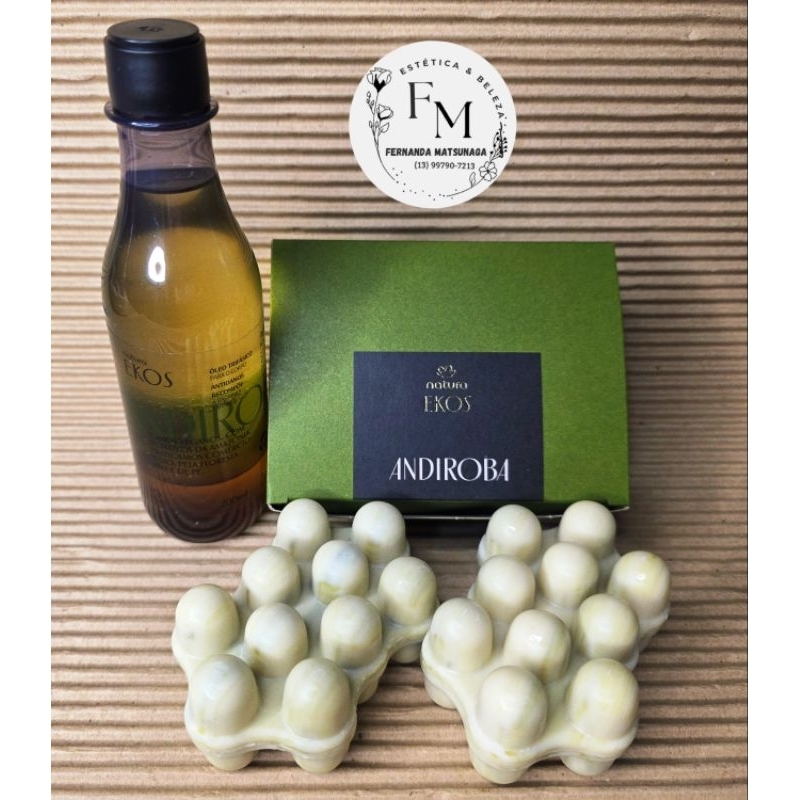 Kit Ekos Andiroba Natura | Óleo Trifásico + Sabonetes Massageadores | Original