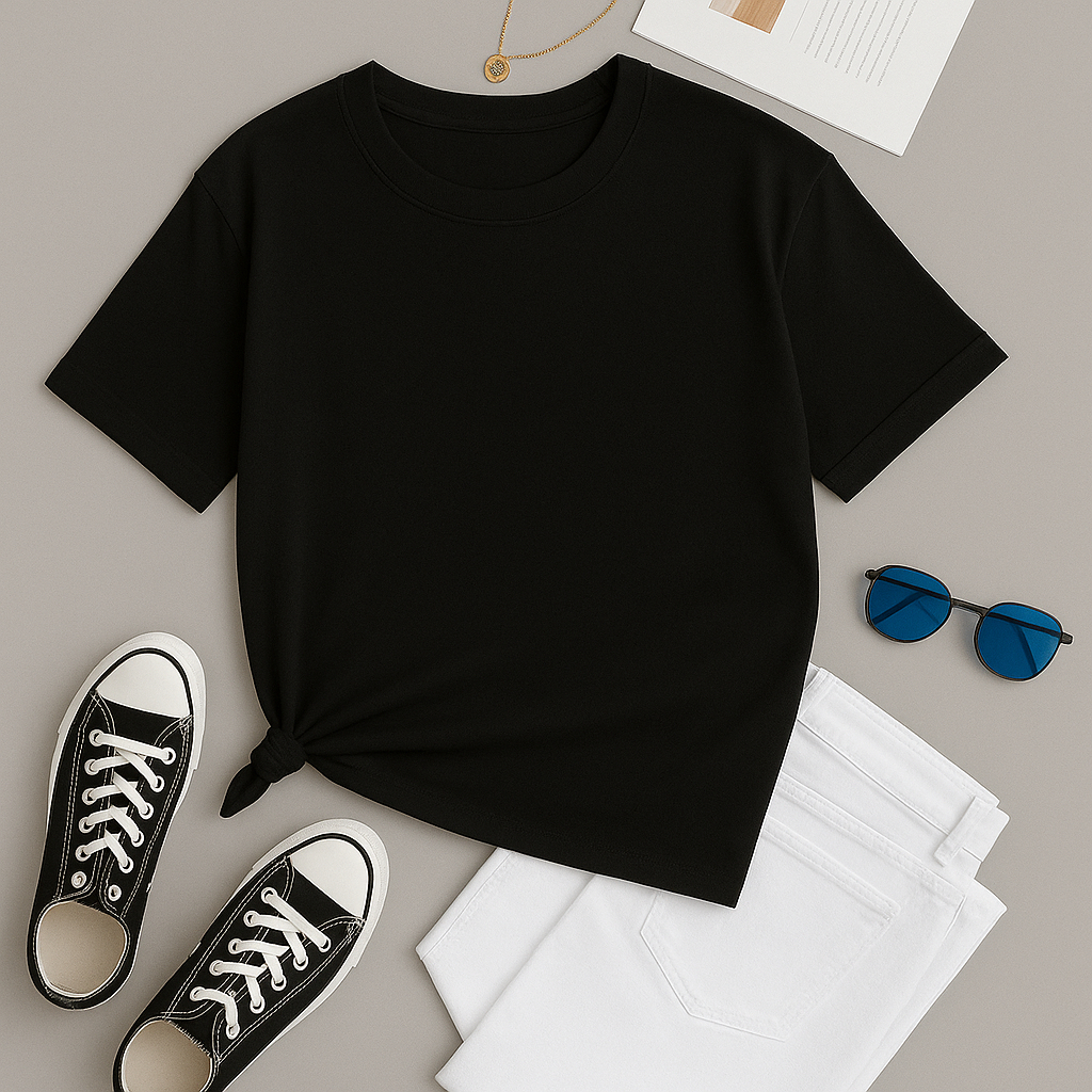 T-Shirt Feminina 100% Algodão Rosa Pink ou Mais Cores Casual, Despojado, Leve, Fresca e Confortável — imagem 2 de 2