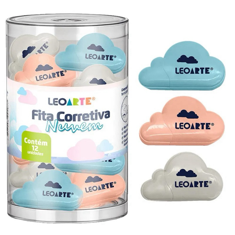 Fita Corretiva 8mx5mm Corretivo Formato Nuvem Cores Sortidas Unidade - Leoarte