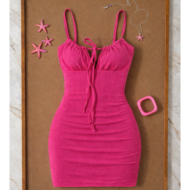 Vestido MAYA curto colado anarruga festa praia moda feminina em Oferta na Shopee