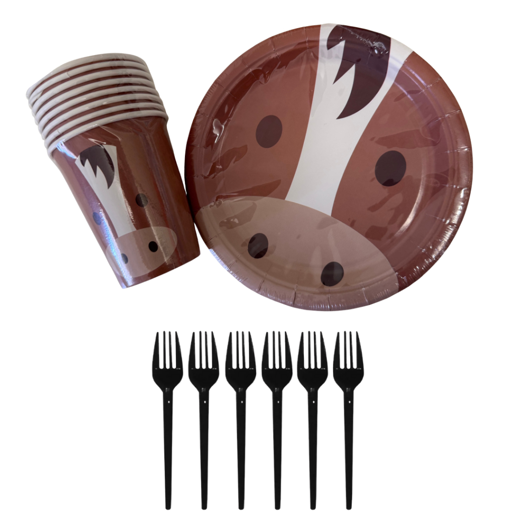 Kit Festa Fazendinha Cavalinho 8 Copos + 8 Pratos + 8 Garfinhos Ponto das Festas – Inspire em Oferta na Shopee