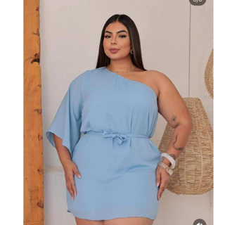Vestido Macaquinho Mula Manca Plus Size Con lazo na cintura em Oferta na Shopee