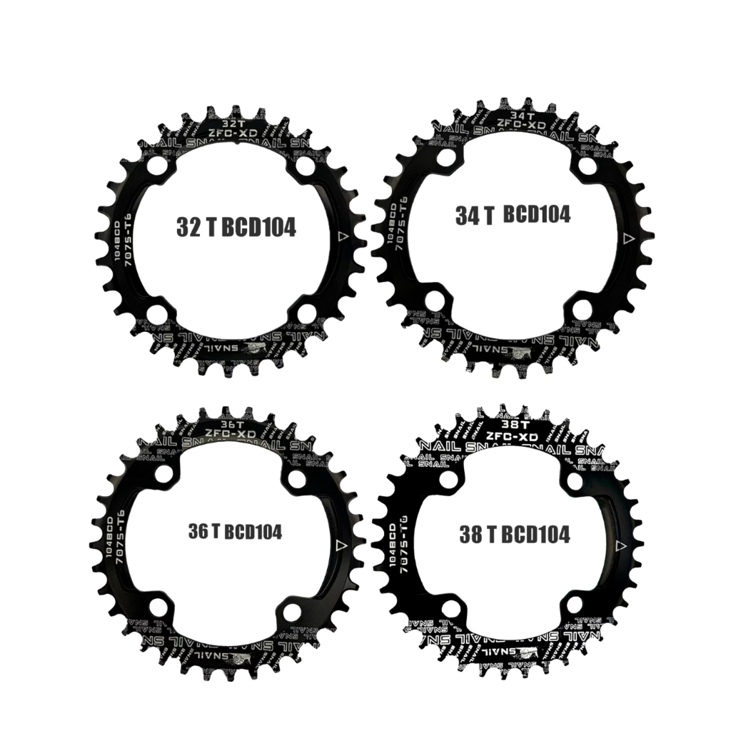 Coroa single narrow wide 32/34/36/38 dentes Bcd 104 em alumínio preta 9-12v Redonda bike MTB bicicleta em Oferta na Shopee