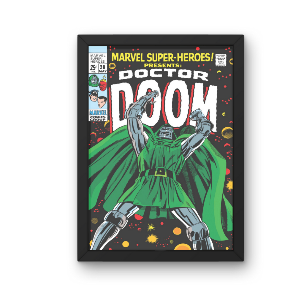 Quadro Poster Decorativo marvel super heroes doctor doom com Moldura