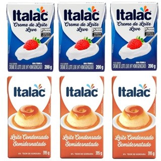 Kit com 25 unidades 15 unidades leite condensado Italac 395g e 10unidades creme de leite italac 200g em Oferta na Shopee