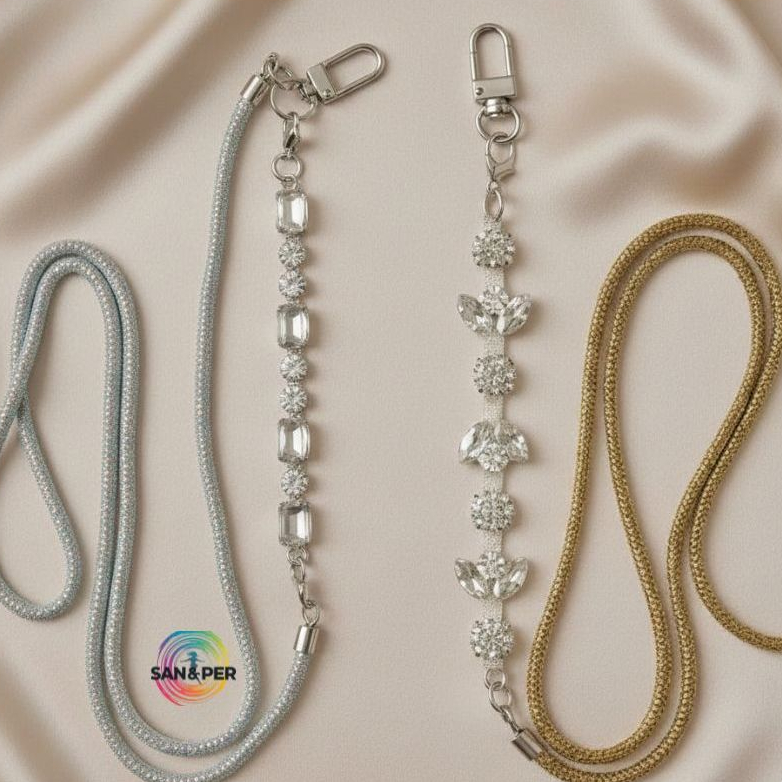 Cordão para Celular Longo Alça Cordinha Salva Celular Corpo com Pingente Metalico Crossbody Premium Moda Feminina