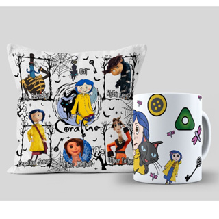 Caneca e Almofada Coraline e o Mundo estranho Personalize com Nome em Oferta na Shopee