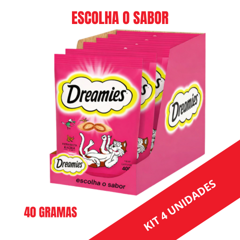 DREAMIES 40G PETISCO PARA GATO ESCOLHA O SABOR KIT 4 UN