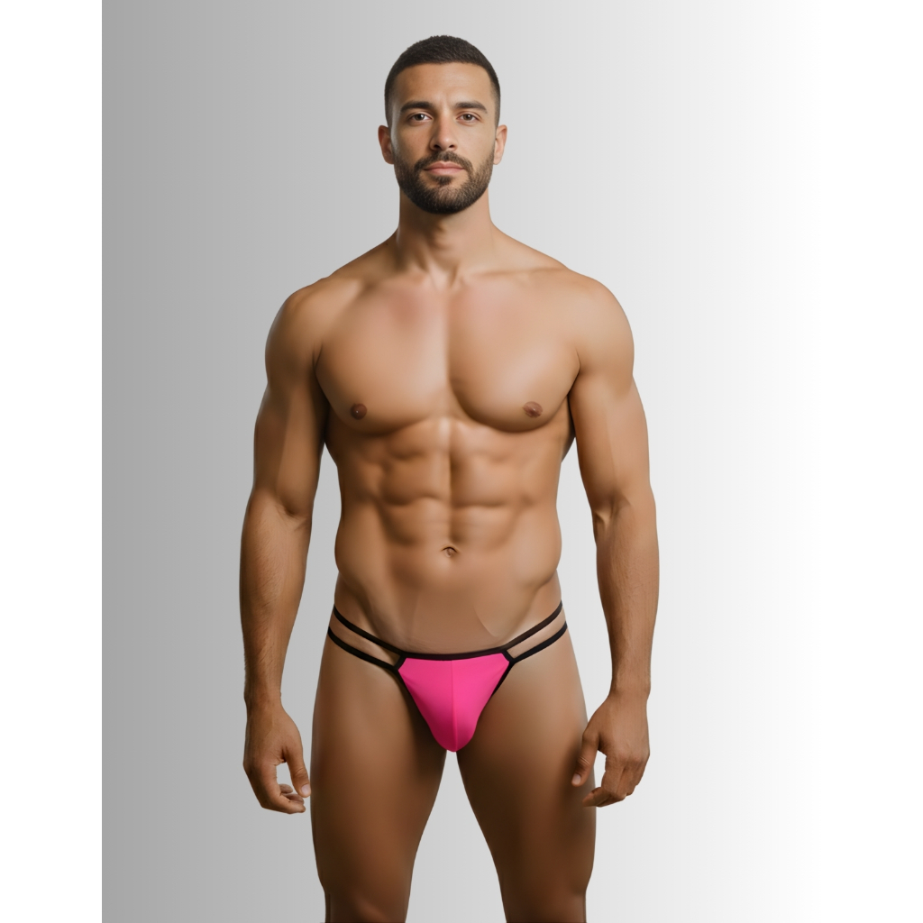 cueca calcinha sexy fio dental 2 alças laterais gay lgbt Cueca jockstrap masculina estilo cinta- liga calcinha masculina
