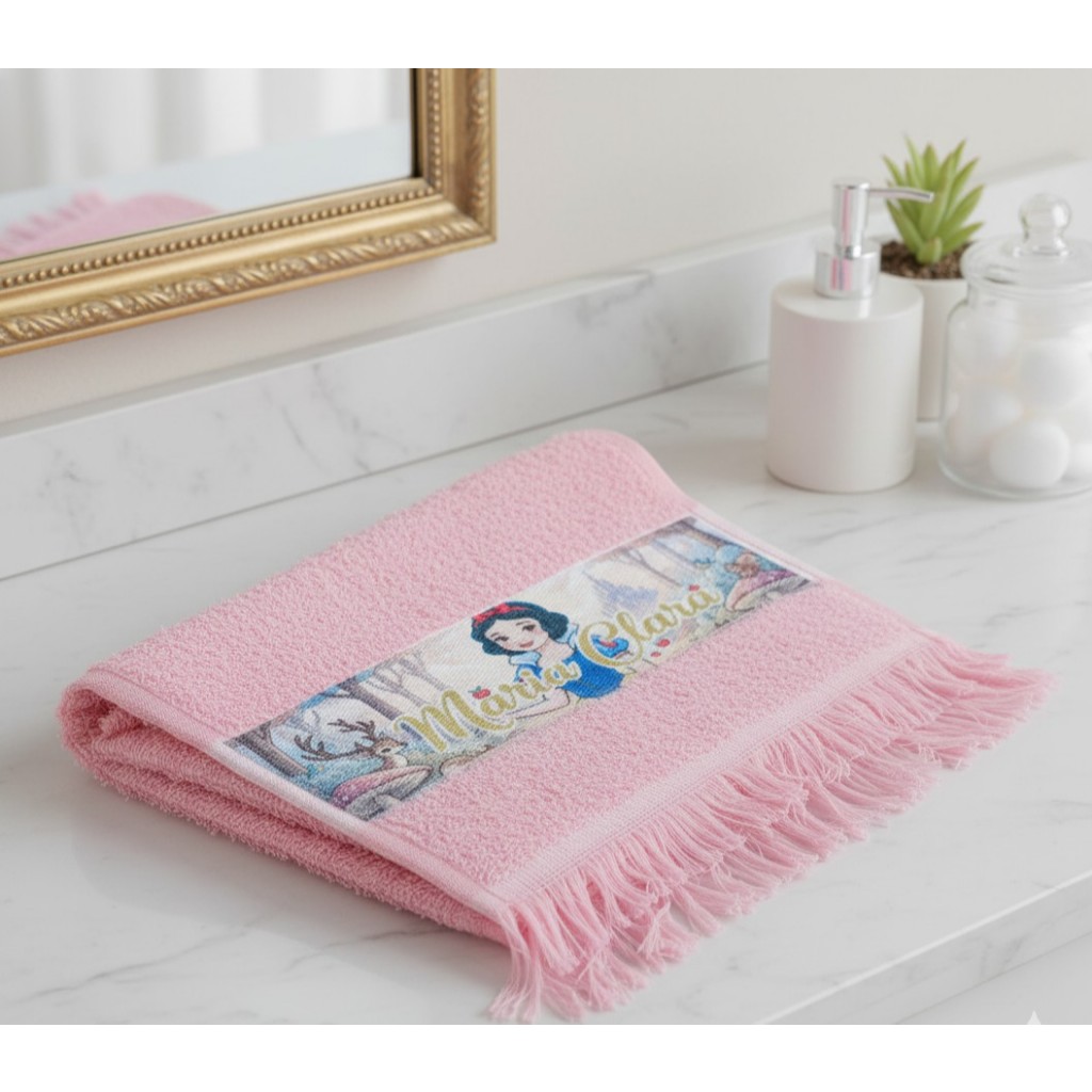 2 Toalhas Lavabinho Personalizada com Nome e Personagem | Presente | Lembrancinha