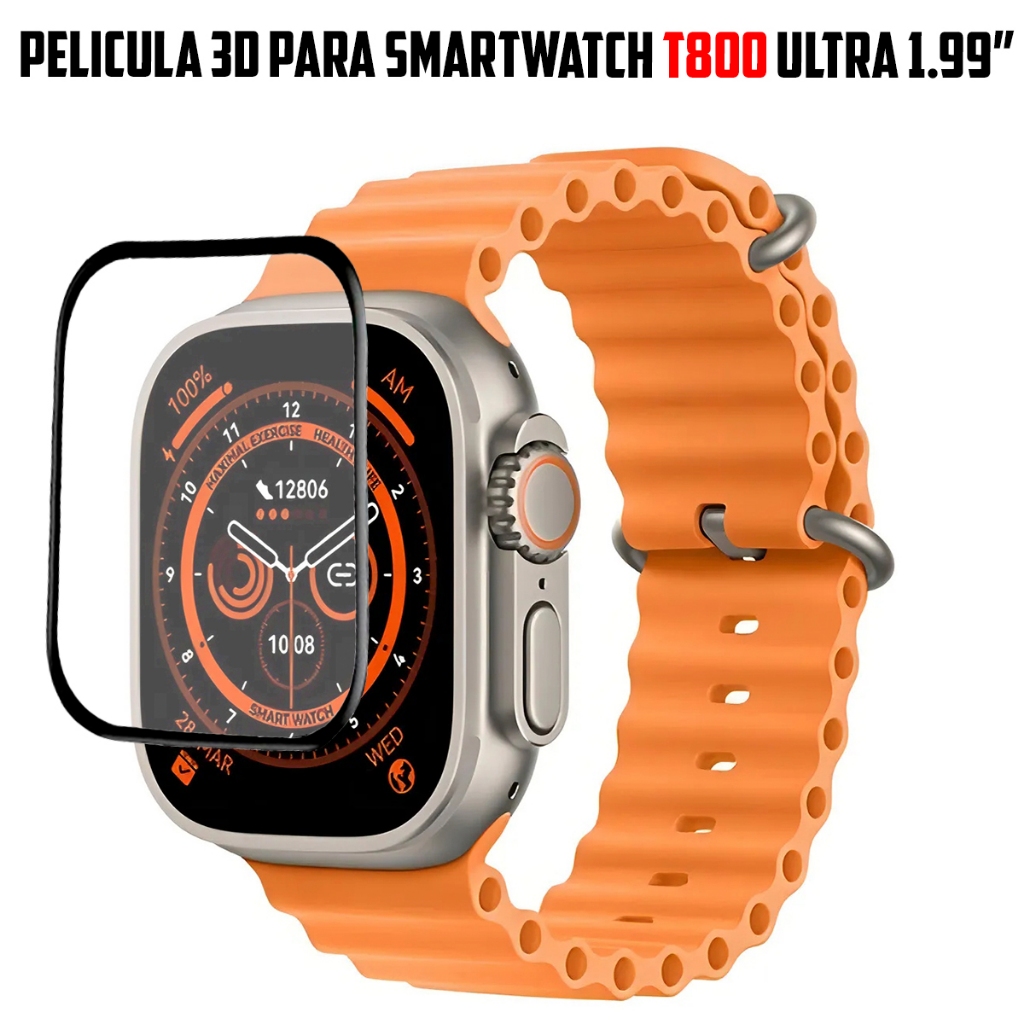 Pelicula 3D para Smartwatch Laxasfit T800 Ultra 1.99 "45mm super resistente pelicula com borda 3d